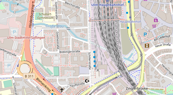 Friseur auf Satellitenbild