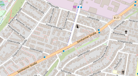 Friseur auf Satellitenbild