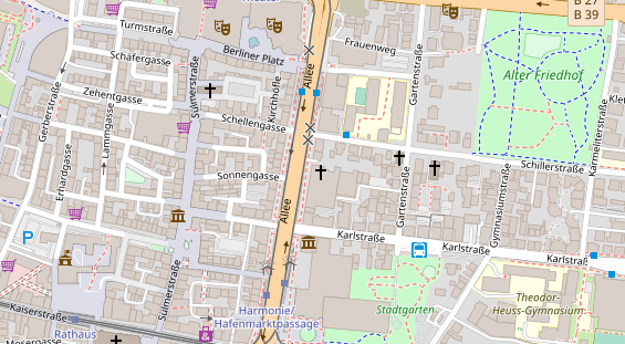 Friseur auf Satellitenbild