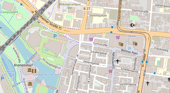 Friseur auf Satellitenbild