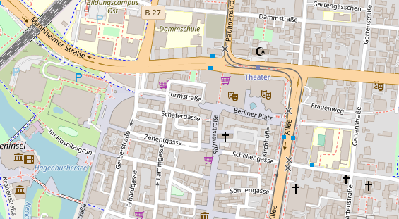 Friseur auf Satellitenbild