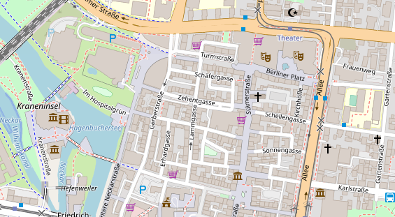 Friseur auf Satellitenbild