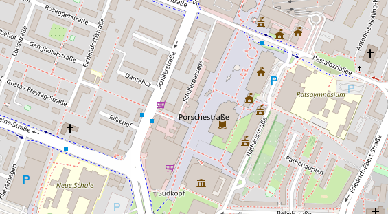 Friseur auf Satellitenbild