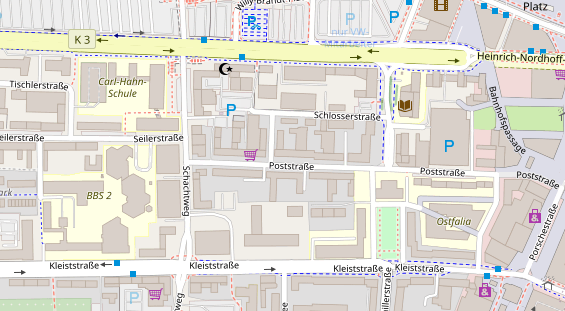 Friseur auf Satellitenbild