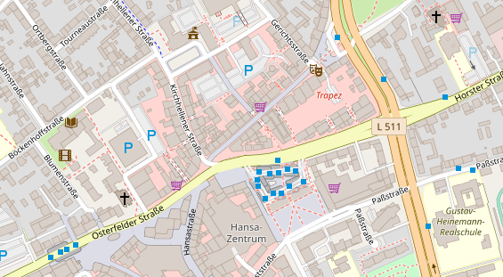 Friseur auf Satellitenbild