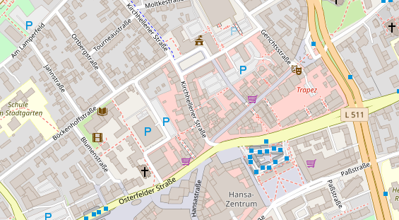 Friseur auf Satellitenbild