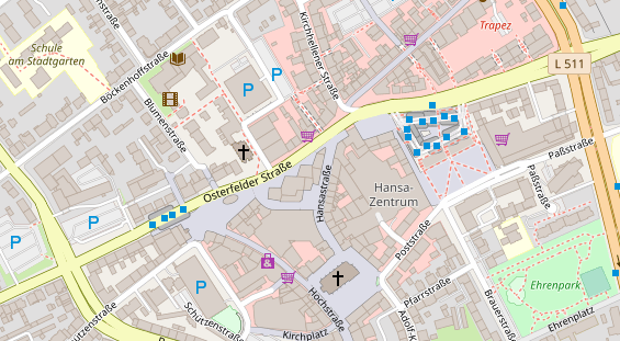 Friseur auf Satellitenbild