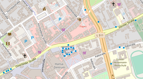 Friseur auf Satellitenbild