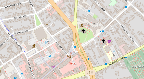 Friseur auf Satellitenbild