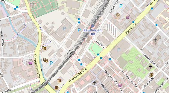 Friseur auf Satellitenbild