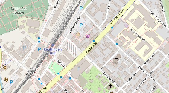 Friseur auf Satellitenbild