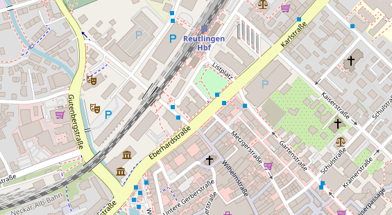 Friseur auf Satellitenbild