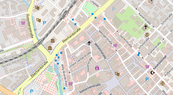 Friseur auf Satellitenbild