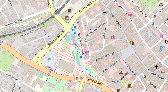 Friseur auf Satellitenbild