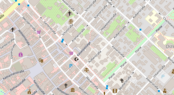 Friseur auf Satellitenbild