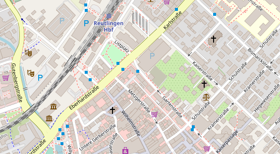 Friseur auf Satellitenbild