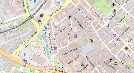 Friseur auf Satellitenbild