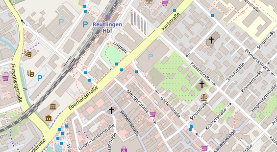 Friseur auf Satellitenbild