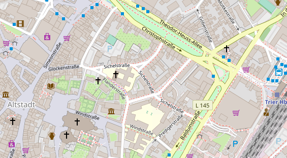 Friseur auf Satellitenbild