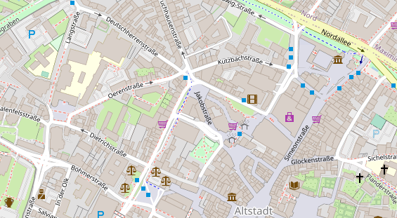 Friseur auf Satellitenbild