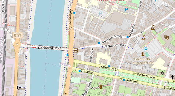 Friseur auf Satellitenbild