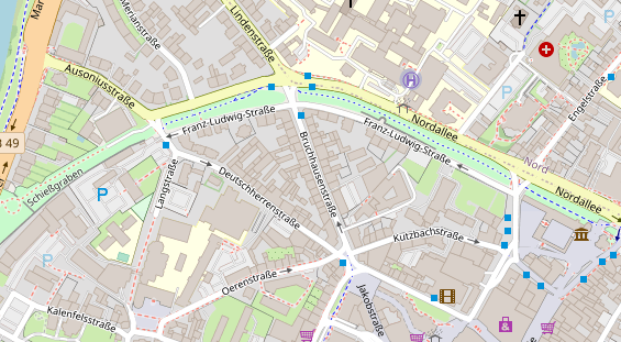 Friseur auf Satellitenbild