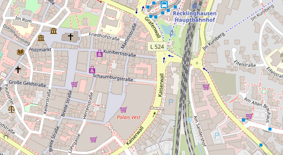 Friseur auf Satellitenbild