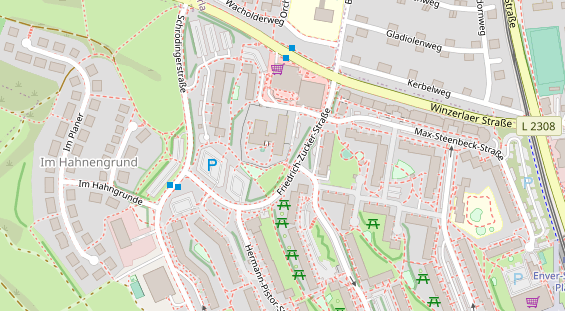 Friseur auf Satellitenbild