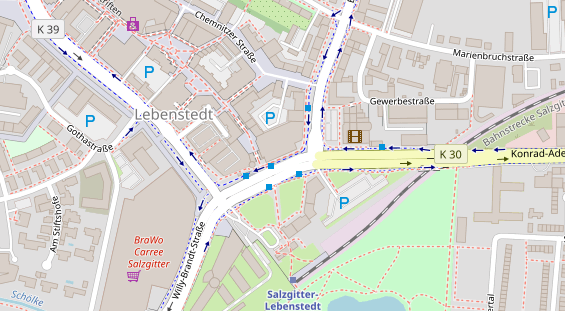 Friseur auf Satellitenbild