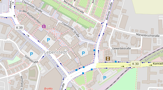 Friseur auf Satellitenbild