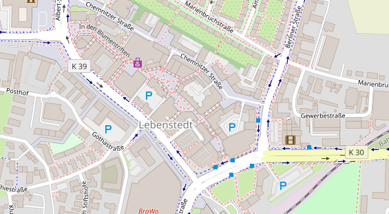 Friseur auf Satellitenbild