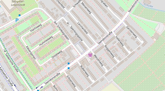 Friseur auf Satellitenbild