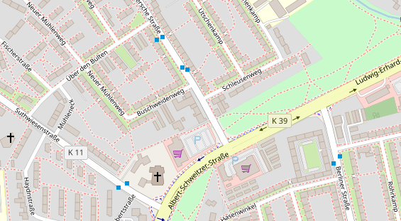 Friseur auf Satellitenbild