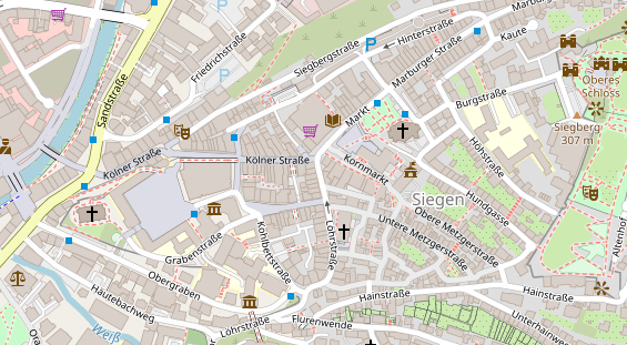 Friseur auf Satellitenbild