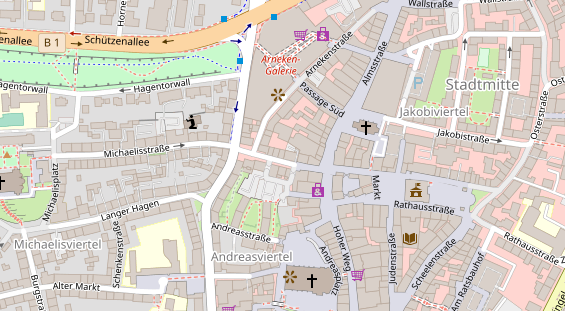 Friseur auf Satellitenbild