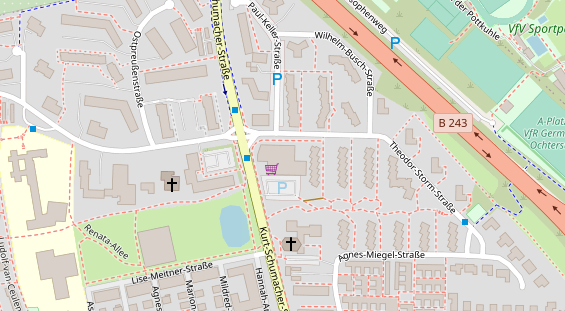 Friseur auf Satellitenbild