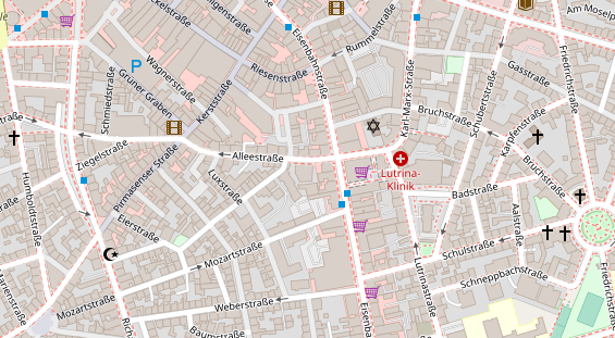 Friseur auf Satellitenbild