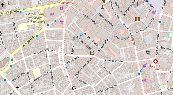 Friseur auf Satellitenbild