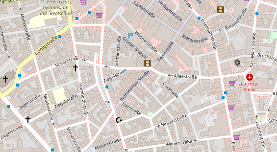 Friseur auf Satellitenbild