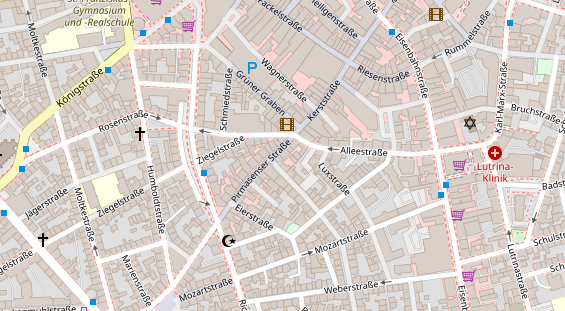 Friseur auf Satellitenbild