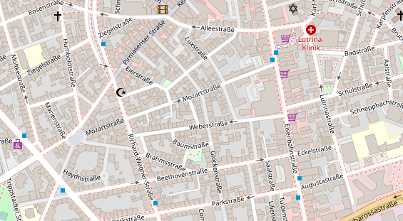 Friseur auf Satellitenbild