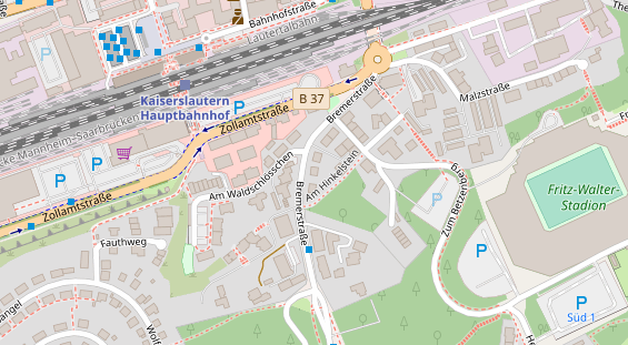 Friseur auf Satellitenbild