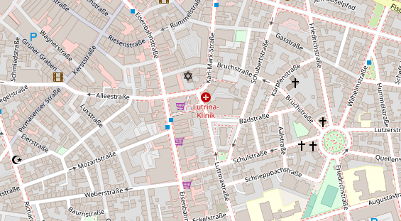 Friseur auf Satellitenbild