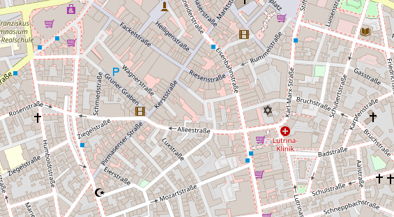 Friseur auf Satellitenbild