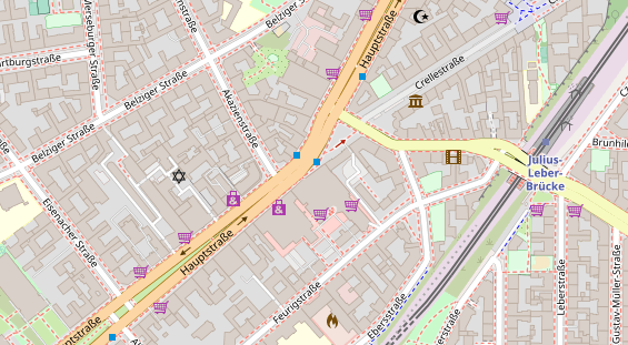 Friseur auf Satellitenbild