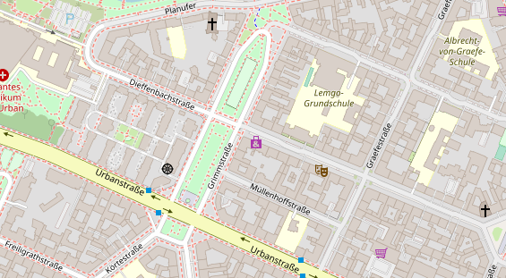 Friseur auf Satellitenbild