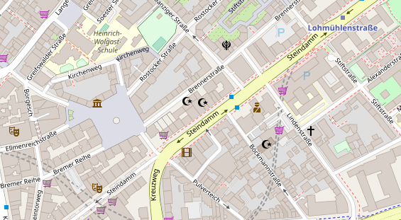 Friseur auf Satellitenbild