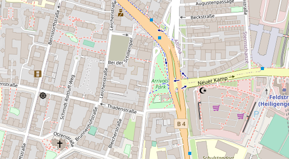 Friseur auf Satellitenbild