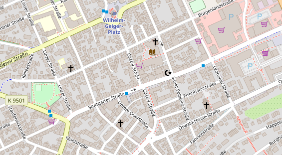 Friseur auf Satellitenbild