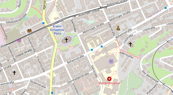 Friseur auf Satellitenbild